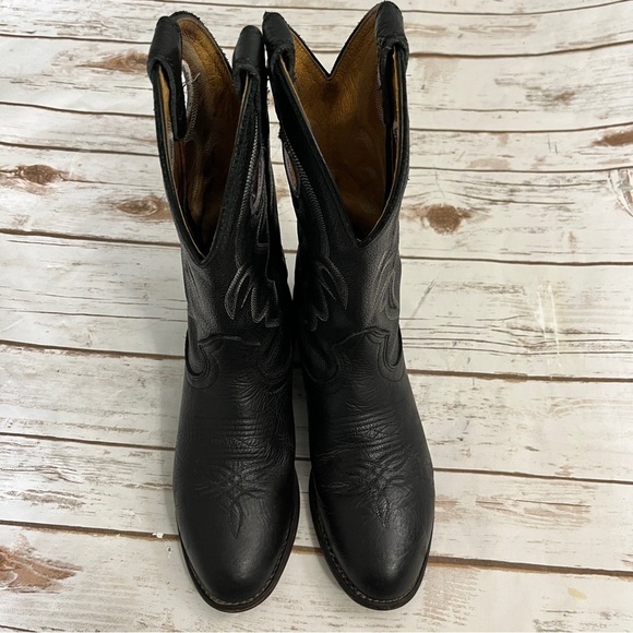 Black Leather Cowboy Boots - Picture 4 of 11